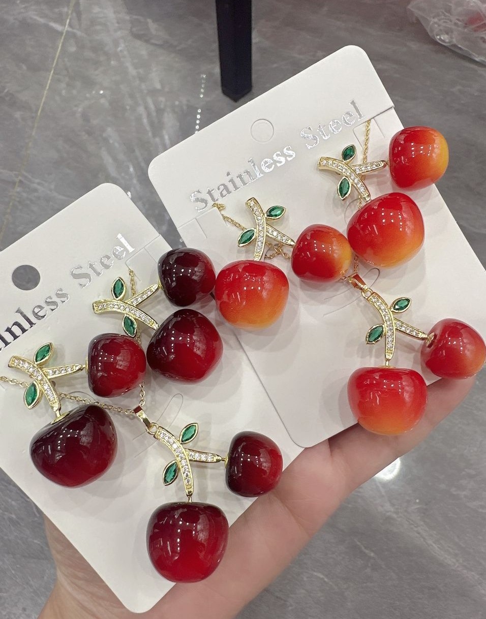Product image thumbnail: Cherry jewelry set