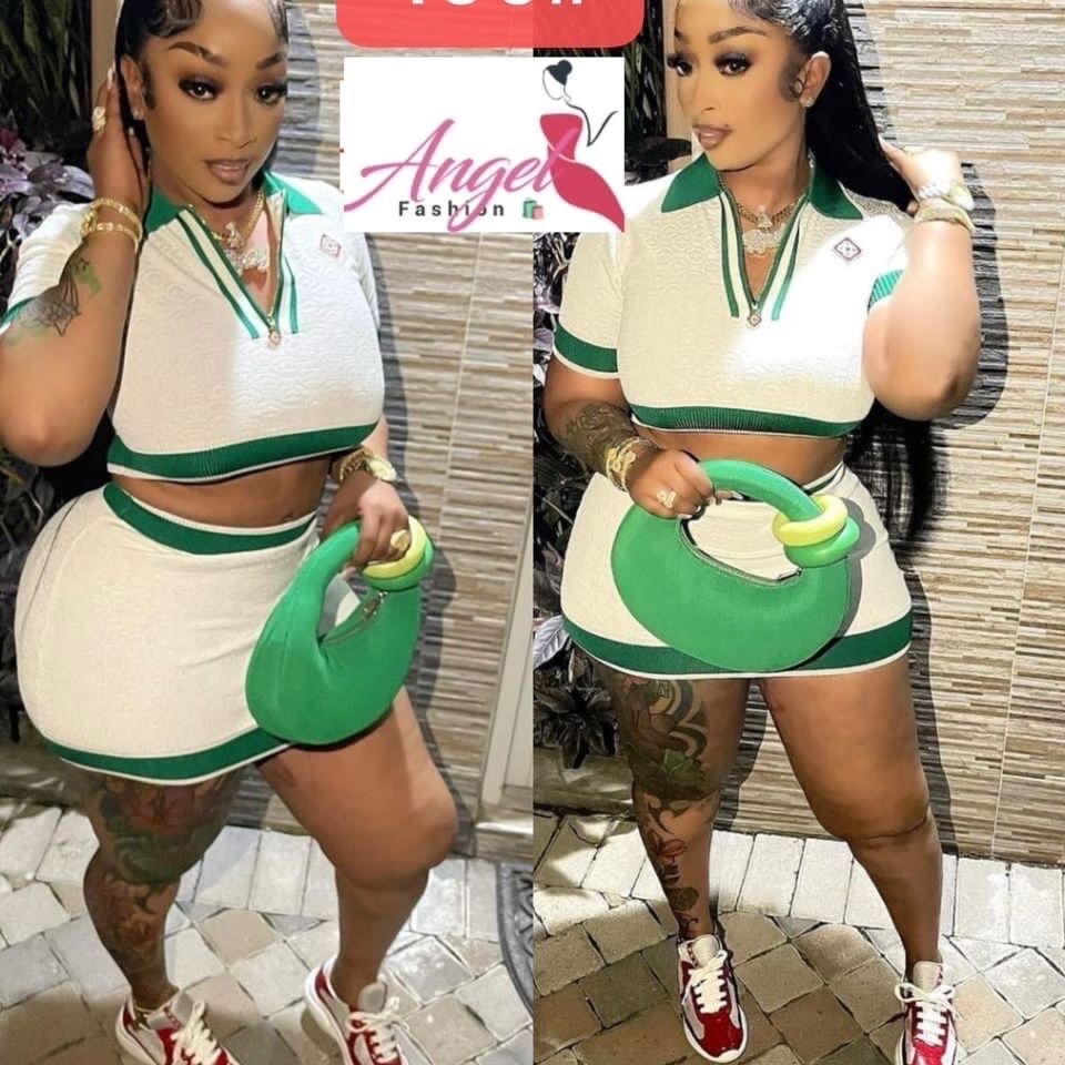 Product image thumbnail: Two piece skirt and crop top