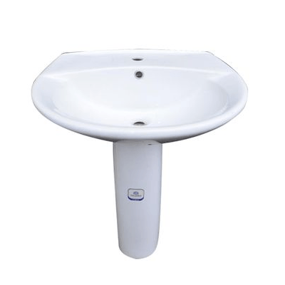 Image du produit : Lavabo + Colonne Universelle - Blanc VECTRA