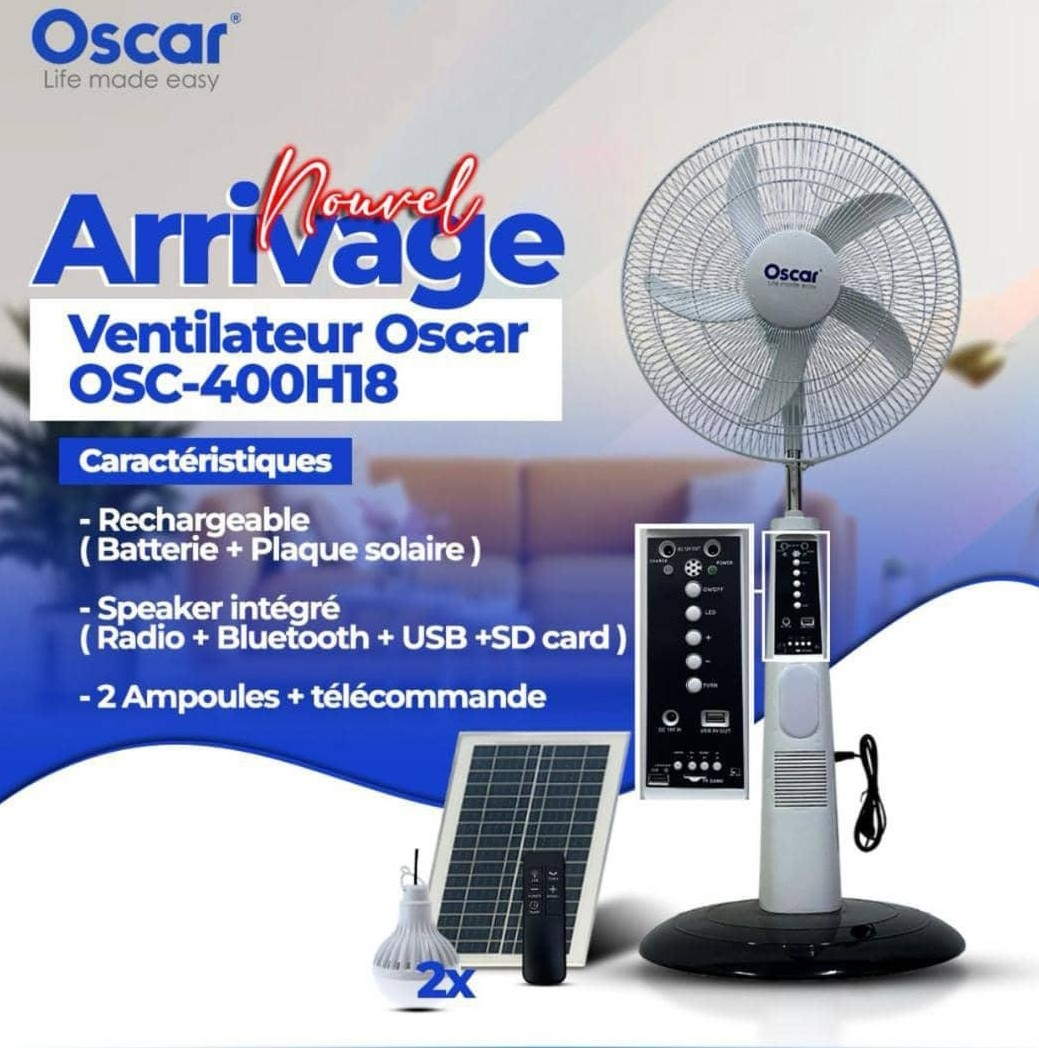 Product image thumbnail: ventilateur avec plaque solaire et deux ampoules