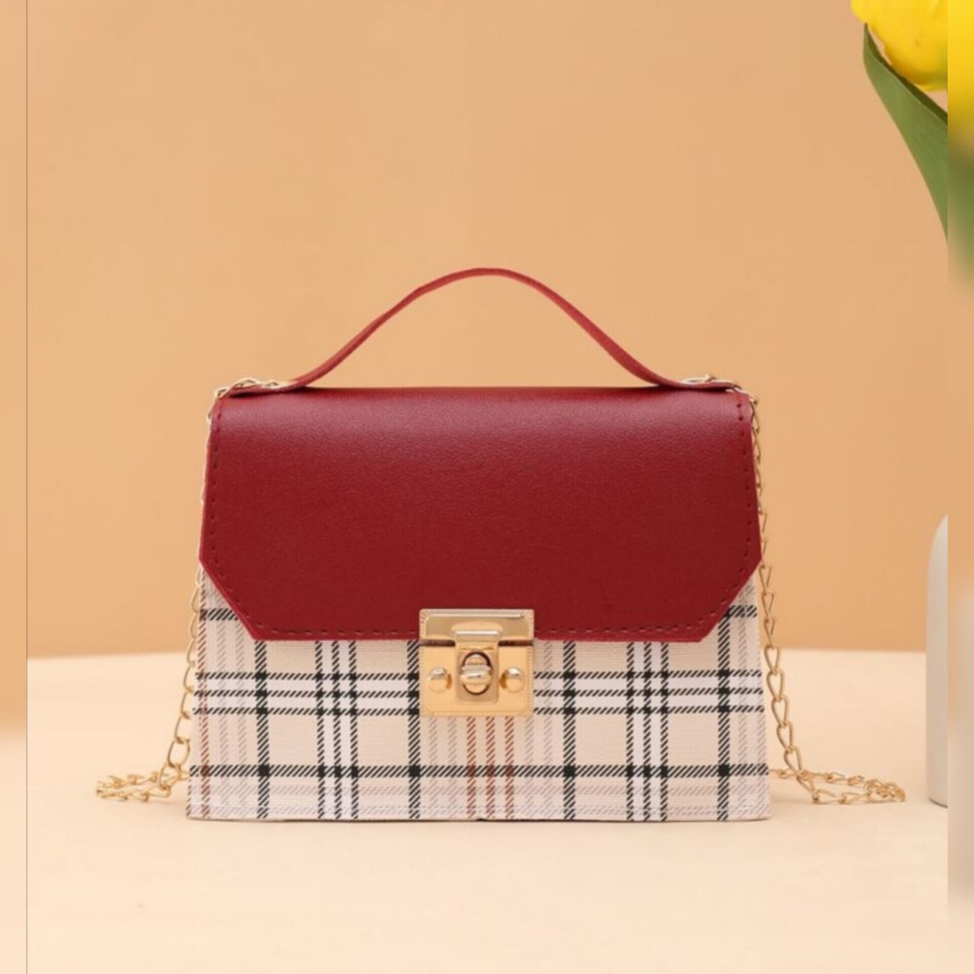 Image du produit : Mini sac carré à rabat bicolore Fashion