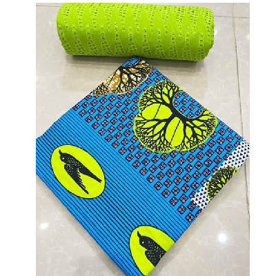 Image du produit : Pagne Wax + Dentelle