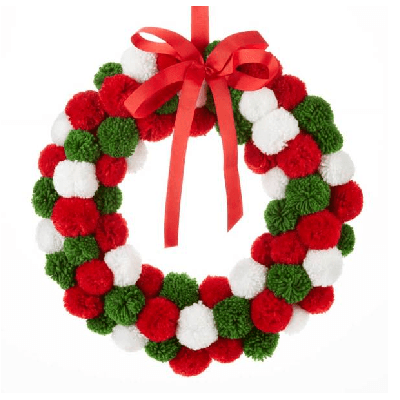 Image du produit : couronne de fleurs- rouge,vert & blanc