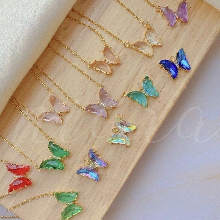 Image of crystal butterfly necklace