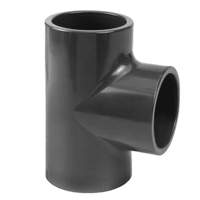 Image de Té PVC - Diamètre 63-90° - Gris Sombre Lot De 2 Pièces