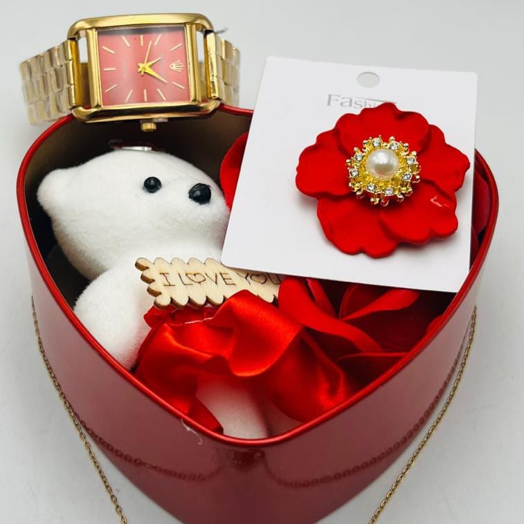 Image of Coffret montre, chaîne et broche fin de série