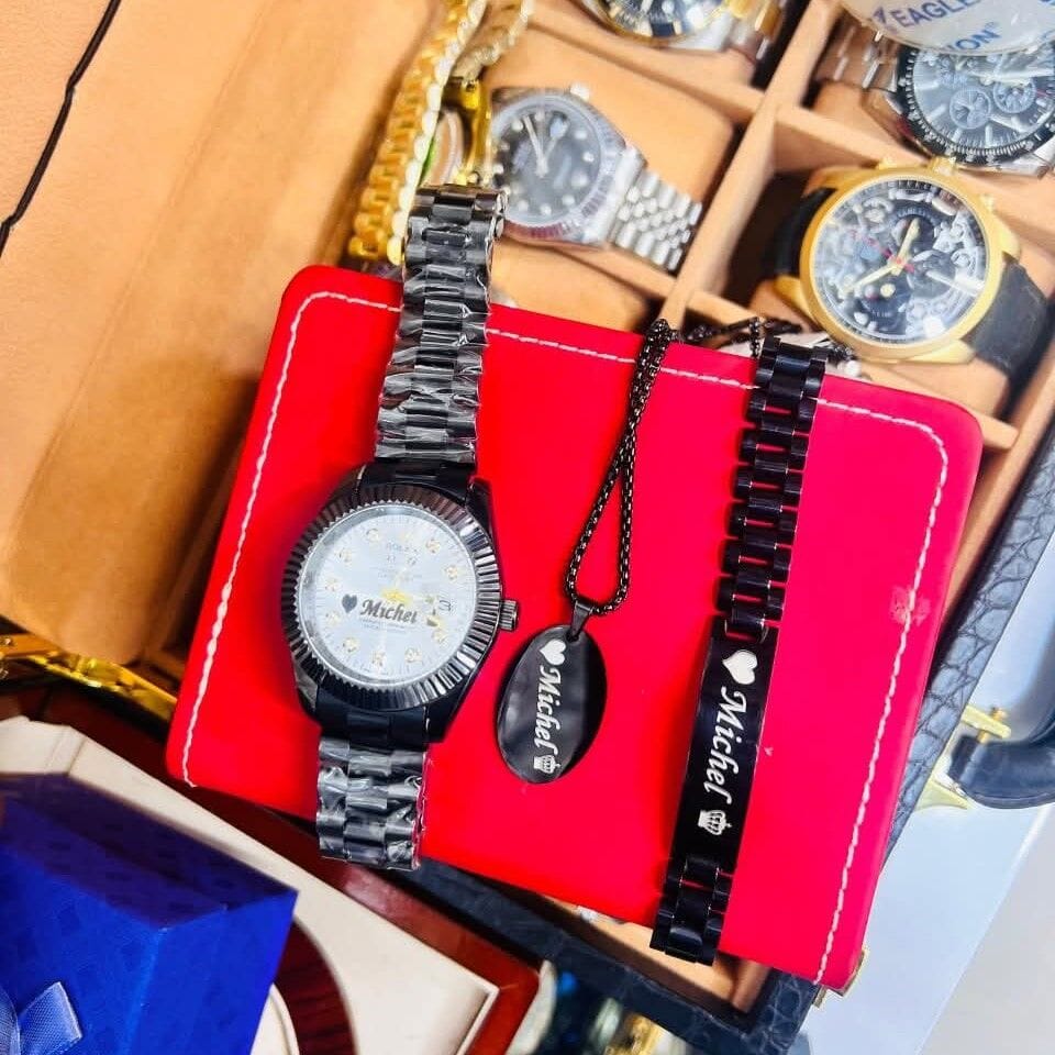 Image of Watch + Bracelet + Personalized Necklace