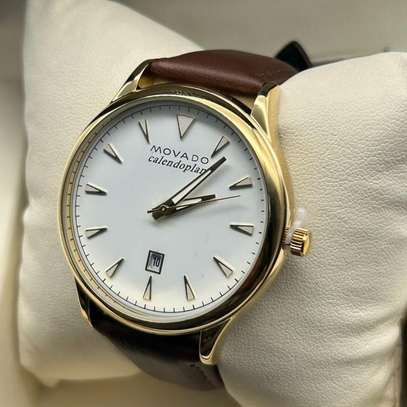 Image of Movado leather watch