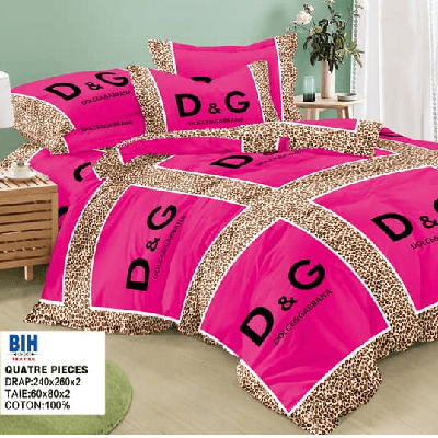 Image de Draps 100% coton 2 draps 3 places plus deux taies d'oreiller