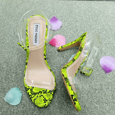 Image of yellow high heel sandals