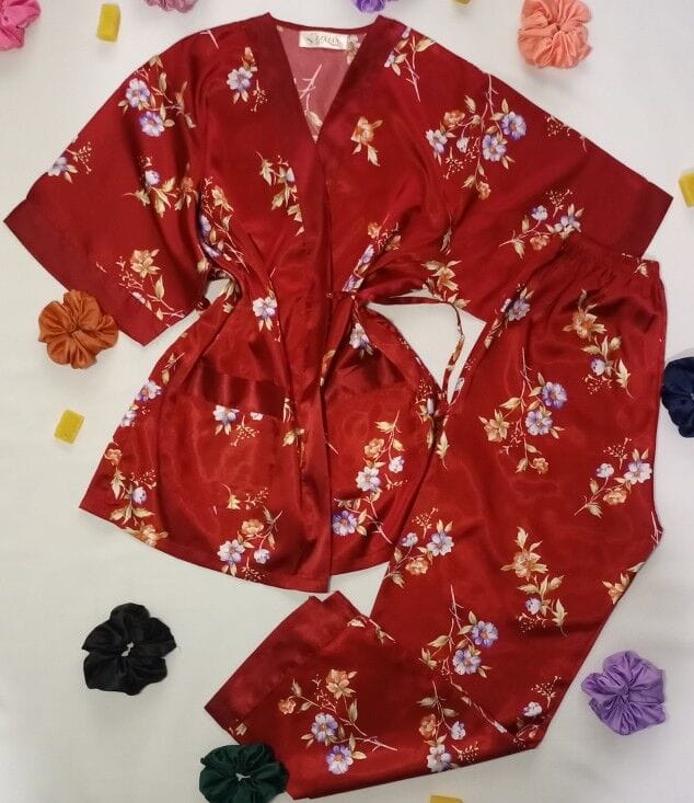 Image de Ensemble pantalon + kimono pour dormir