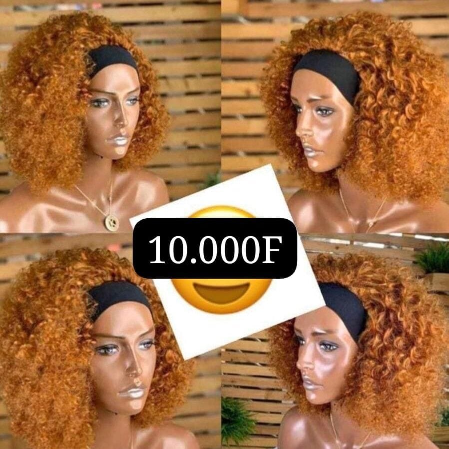 Image of mixed hair wig with headband