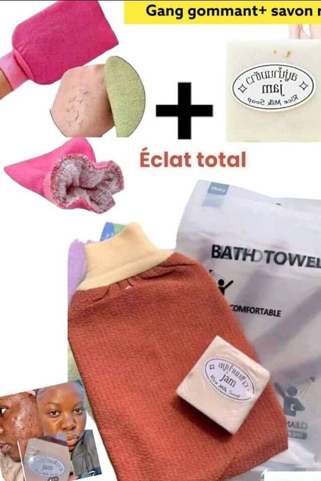 Image of horsehair gang + rice soap