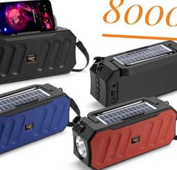 Image du produit Haut-parleur Bluetooth portable avec panneau solaire et lampe de poche