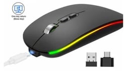 Image du produit Souris Sans Fil Bluetooth RGB Rechargeable avec Touche Bureau
