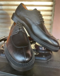 Product image for JM Weston Men's Black Leather Derby Dress Shoes - Size 45 EU