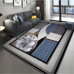Image du produit Tapis à Motif Géométrique avec Accent Floral
