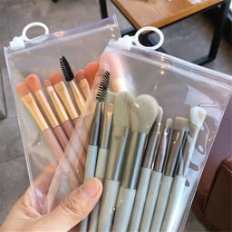 Image du produit Kit de Pinceaux Maquillage avec Trousse de Voyage - Deux Couleurs