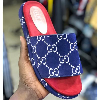 Photo 1 du produit - Slippers Gucci - Bleu/Jaune/Rouge/Bleu ciel