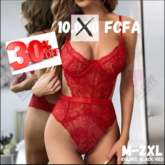 Image de Lingerie (taille M – 2XL) couleur rouge et noir