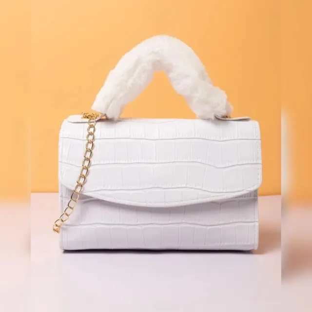Image de Mini sac carré à rabat en relief Fuzzy Croc