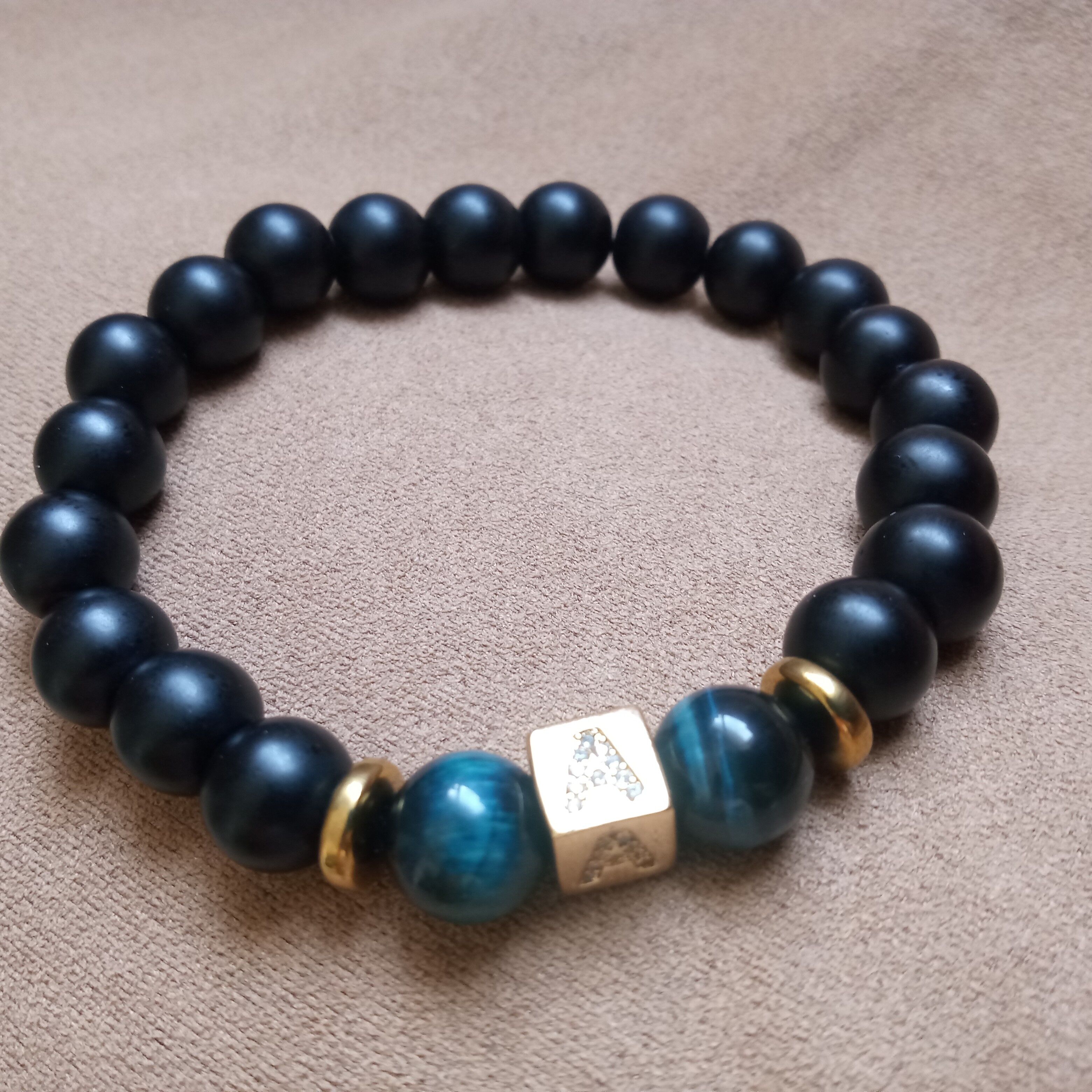 Personalized Obsidian Bracelet