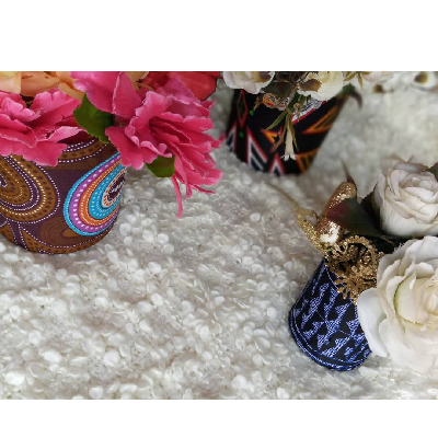 Photo 2 du produit - Pots de fleurs en tissu africain