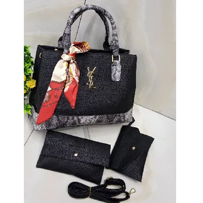 Product image attachment 1 - black YSL hand bag set