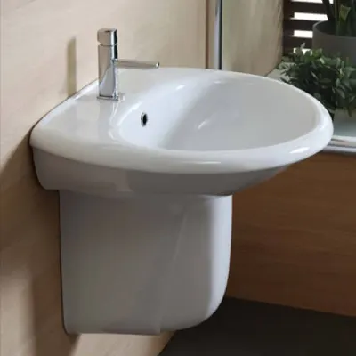 Image de Lavabo + Semi-Colonne - 33 cm - Blanc