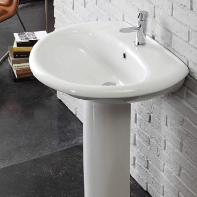 Product image attachment 1 - Washbasin + Universal Column - 68 cm - White