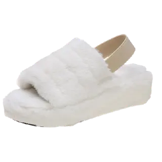 Product image attachment 1 - Open Toe Plush Slippers