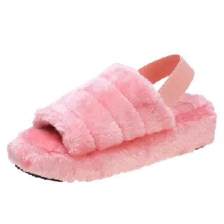 Product image attachment 2 - Open Toe Plush Slippers