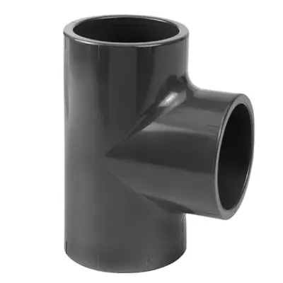 Image de Té PVC - Diamètre 63-90° - Gris Sombre Lot De 2 Pièces