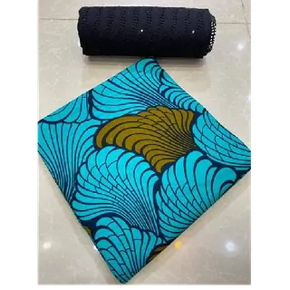 Photo 1 du produit  - Pagne Wax + Dentelle