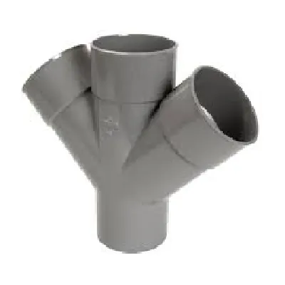 Image de Té PVC Culotte Double - 110-45° MF - Gris