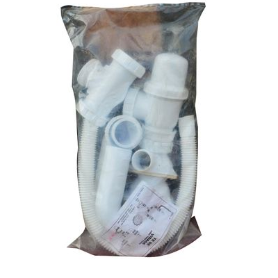 Photo 1 du produit  - Siphon d'Evier de Cuisine (TE DE VIDAGE AVEC TROP PLEIN) - Blanc