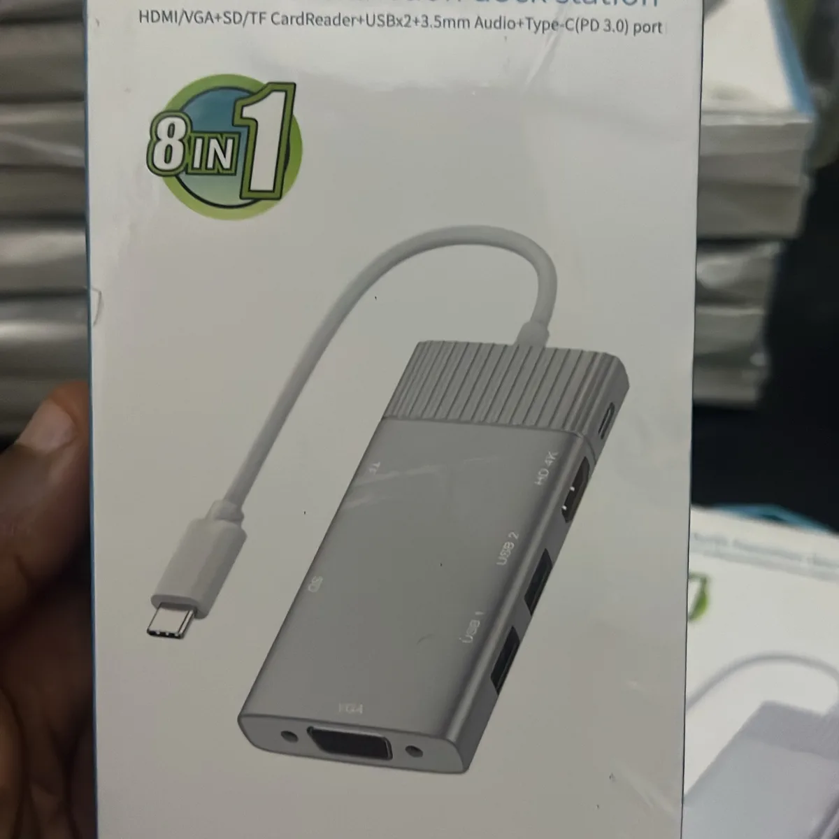 Photo 1 du produit - USB-C HDMI ST SF TYPE C CARD READER 8 IN 1