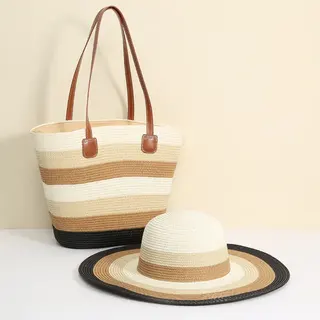 Photo 1 du produit  - ensemble sac + chapeau de plage