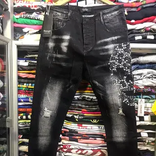 Photo 3 du produit  - Patalons noir Destroy faits en Jean