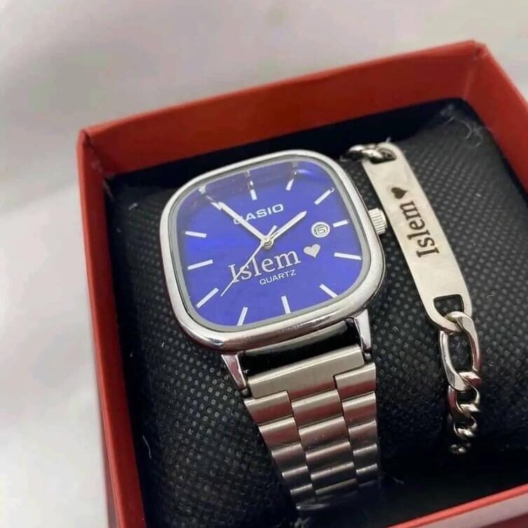Casio watch + personalized bracelet set