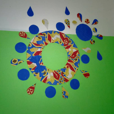 Photo 1 du produit - Galerie murale en tissu africain