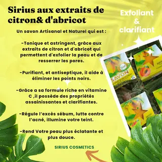 Photo 3 du produit  - savon Sirius aux extraits de Citrons & d'abricots