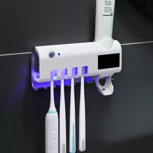 Image de distributeur de dentifrice avec range brosses à dents
