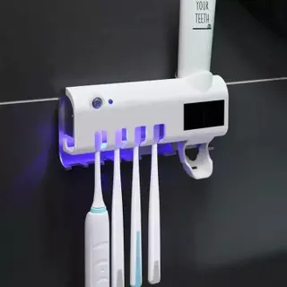 Product image attachment 1 - toothpaste dispenser with toothbrush holder