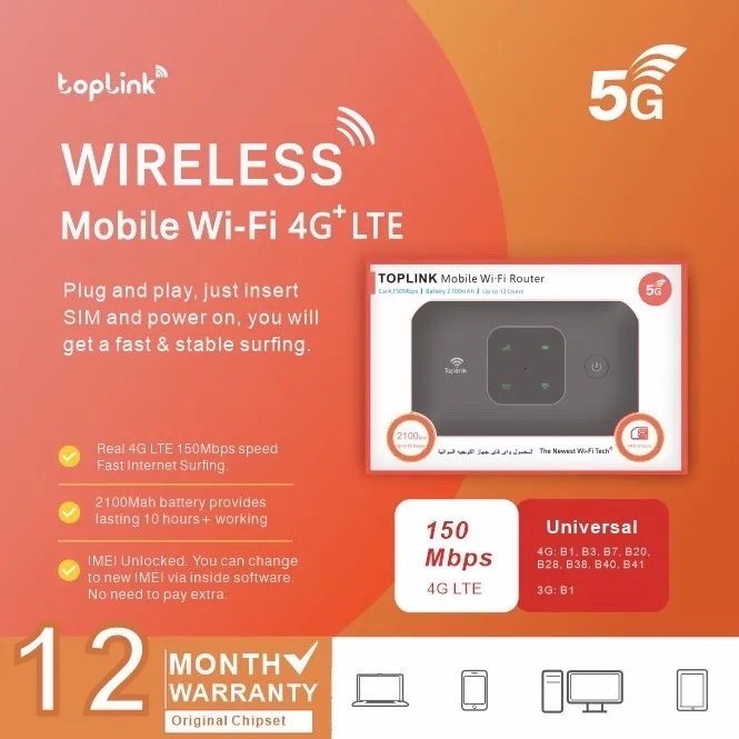 Product image attachment 3 - toplink modem portatif (adaptatif avec tout sim)
