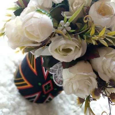 Image de Pots de fleurs en tissu africain