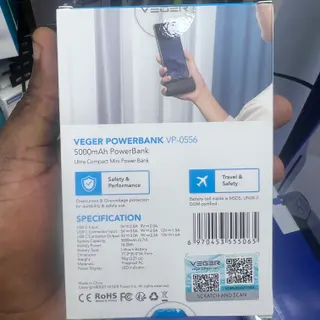 Product image attachment 2 - power bank VEGER sorti type c 5000mah