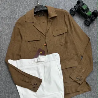 Photo 2 du produit  - ensemble surchemise  lin + pantalon taille haute
