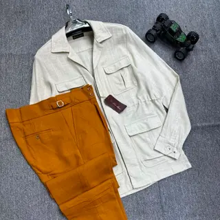 Photo 4 du produit  - ensemble surchemise  lin + pantalon taille haute