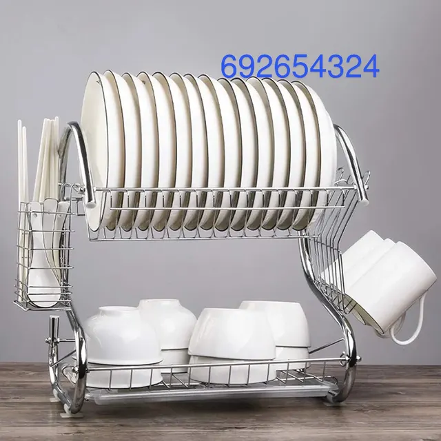 Image de range vaisselle en inox 2 niveau